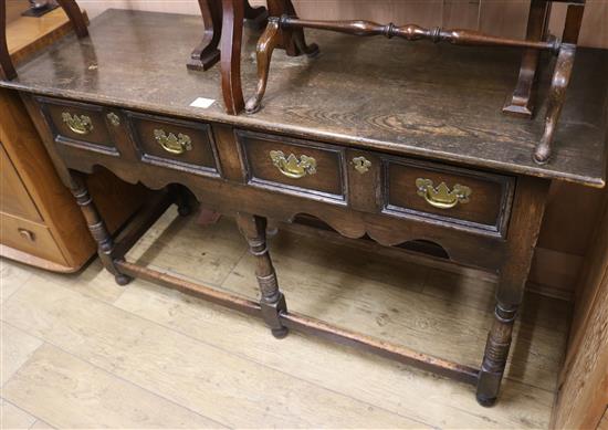 An oak dresser base, W.133cm